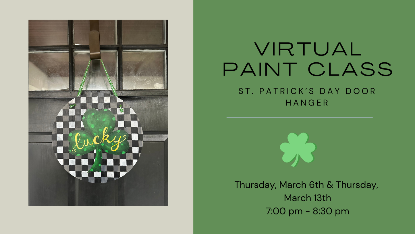 Virtual Paint Class - St. Patrick's Day Door Hanger