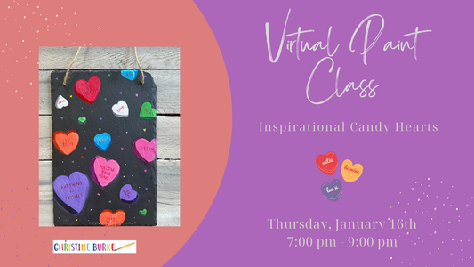 Virtual Paint Class - Inspirational Candy Hearts