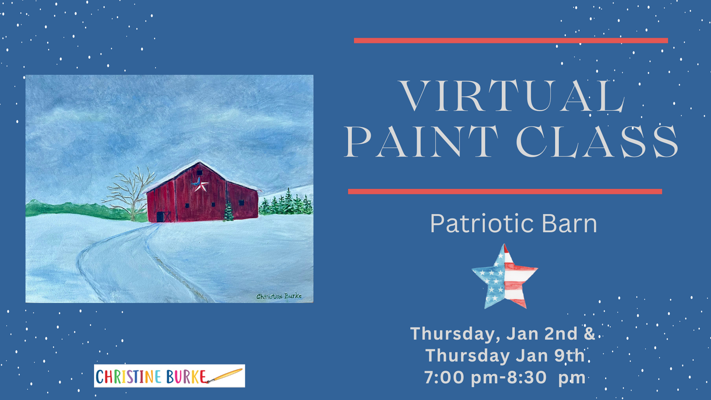 Virtual Paint Class - Patriotic Barn