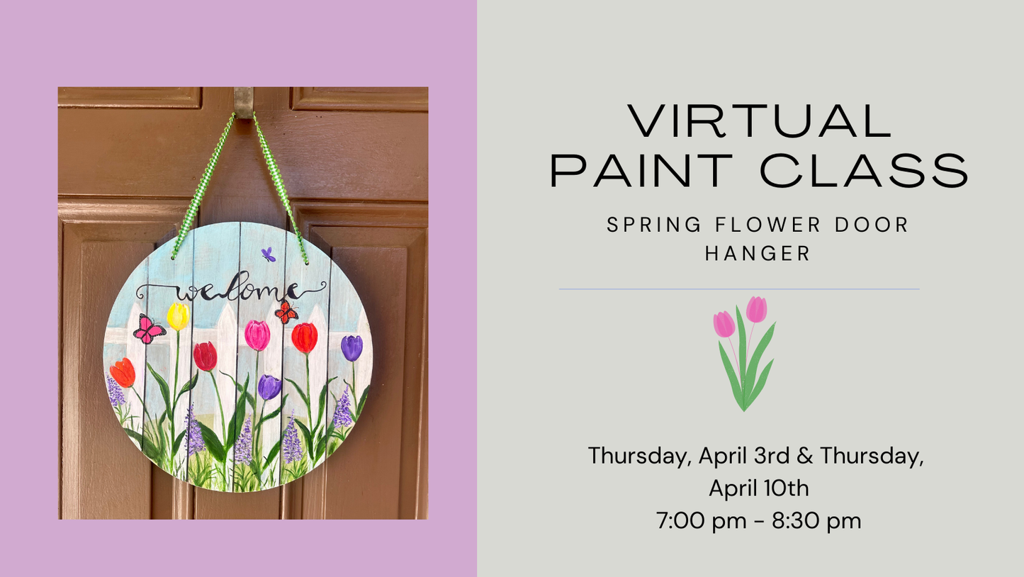 Virtual Paint Class - Spring Flower Door Hanger